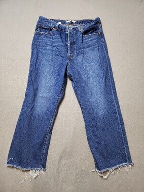 Levi’s Ribcage Premium Straight Ankle Jeans Sz 33